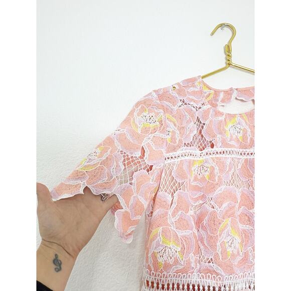 Saylor X Revolve Nikki Mini Dress Size Small Lace Crochet Cocktail Wedding - Picture 9 of 14